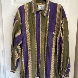 Vintage Cosi Zip-up Striped Shirt Jacket